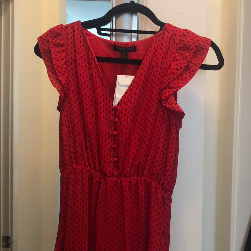 Red midi dress